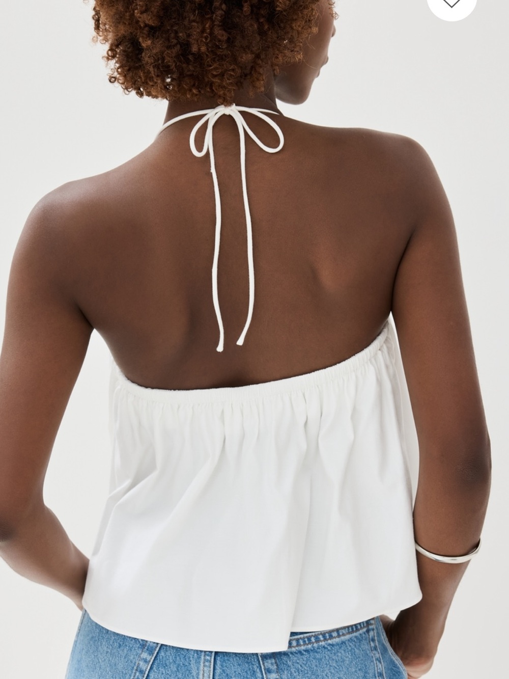 Reformation Addie Top White Thin Tie Halter Camisole - Picture 3 of 3